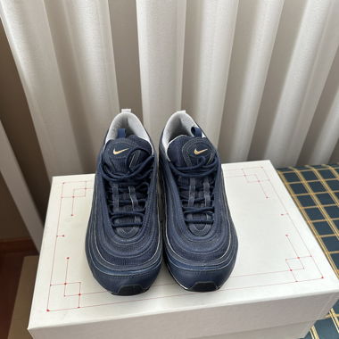 Nike Air Max 97 bleu avec swoosh doré 