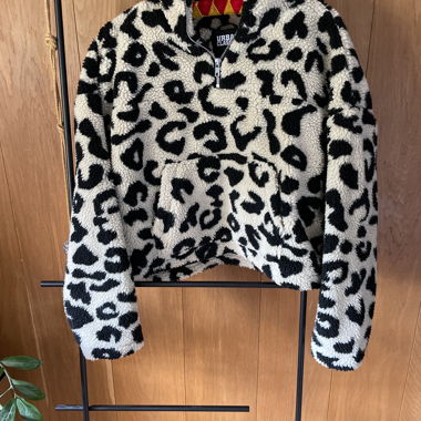 Leopard Fleece Half-Zip Pullover