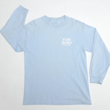 FIVE BORO skateboard NYC baby blue LONG SLEEVE