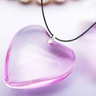 Collana con cuore rosa (nuova di fabbrica)