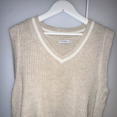 Cute & Cozy Beige Sweater Vest