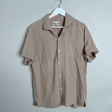 Chemise beige à manches courtes Jules