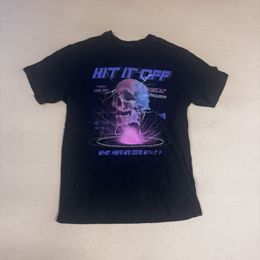 Graphic skull y2k black T-shirt clockhouse