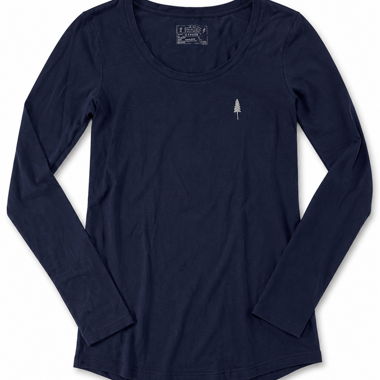 T-shirt manches longues foncé avec broderie d’arbre