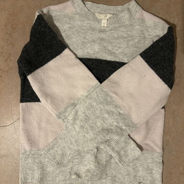 Maglione colorblock H&M grigio/rosa XS