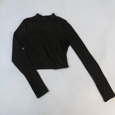 Schwarzes Langarm-Top SHEIN