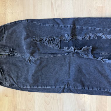 Black denim pencil skirt