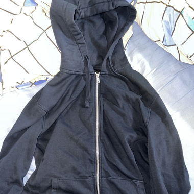 Simple zipper hoodie Dark blue