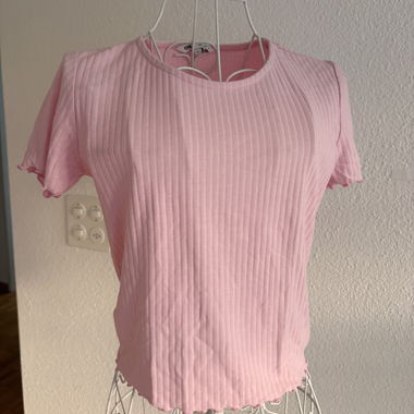 Pink Ribbed T-Shirt