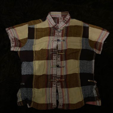 Blusa tibetana vintage 100% lino