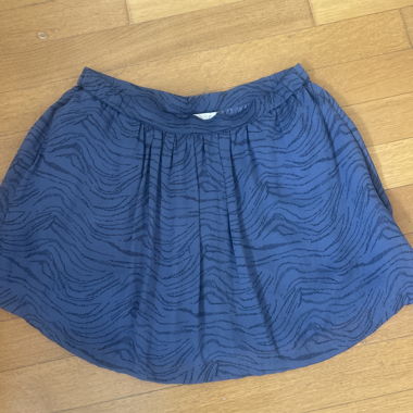 Gonna corta in 100% seta colore jeans blu