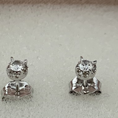 BOUCLES D'OREILLES OR ET DIAMANT "Puces à infinit"