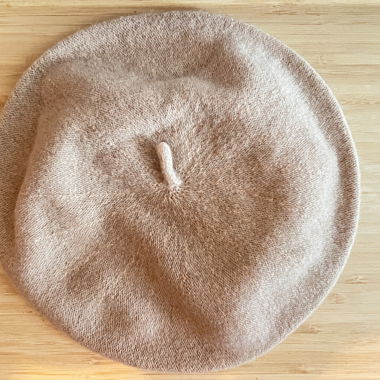 Béret en laine beige clair