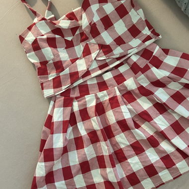 Rot-weiẞes Vichy-Set