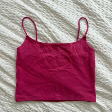 Pink Cami Crop Top with Straps