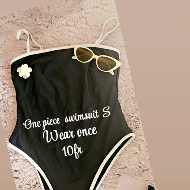 Black Swimsuit  one  Piece  