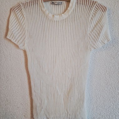 Pull en tricot blanc Zara