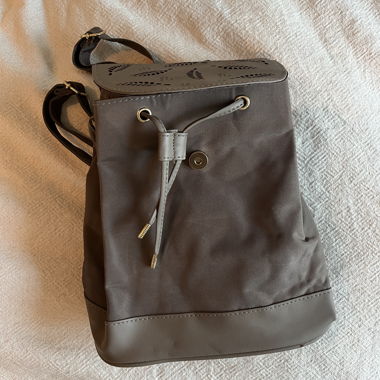 Brown Backpack with Gold Details
