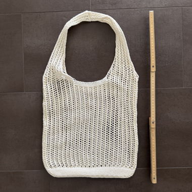 Cream-colored knit bag