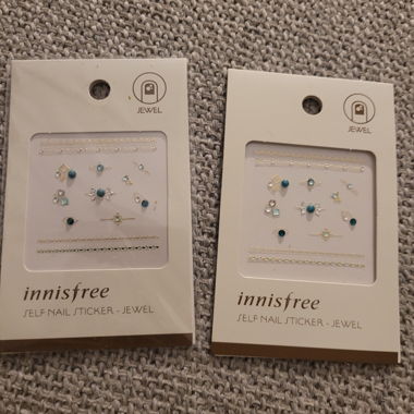 Korean nail sticker set turquoise silver