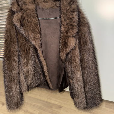 Brown Faux Fur Reversible Coat by Zara