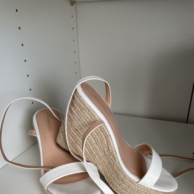 Weisse High-Heel Sandalen, Grösse 37