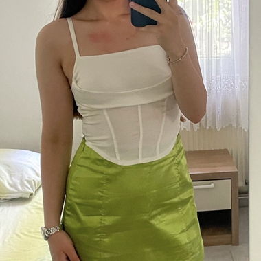 Top bianco stile corsetto