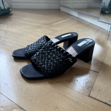 Mules con tacco in tessuto Mexx