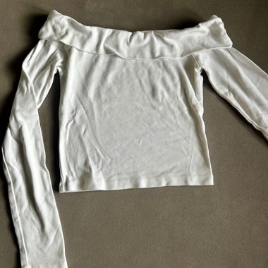 White Top with Bare Shoulders