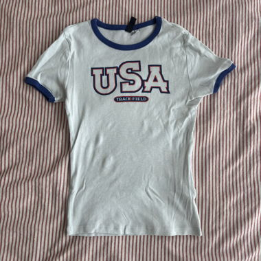 White baby tee USA