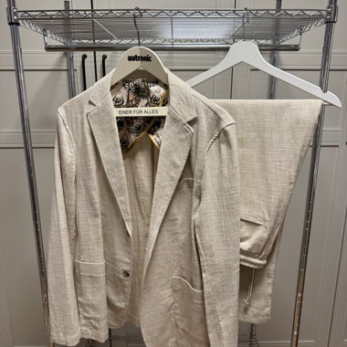 Completo in lino beige chiaro Taglia L