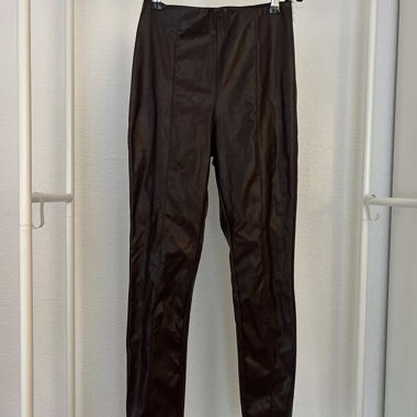 Leggings en simili cuir brun