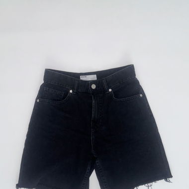 Schwarze Denim Bermuda Shorts 