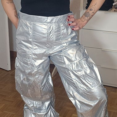 Silberne Hose Grösse L von Zara