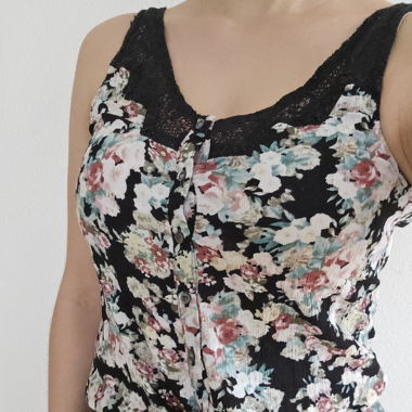 Trägershirt S mehrfarbig mit Blumenmuster