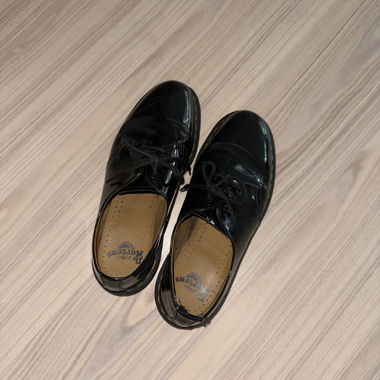 Black patent Dr. Martens shoes