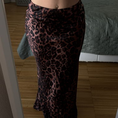 Long Leopard Print Skirt