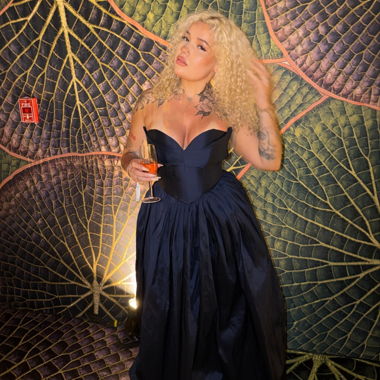 Abito da sera elegante blu scuro