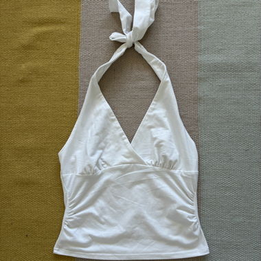 White Neckholder Top S