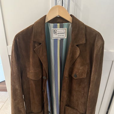 Vintage Leonardo Wildleder Jacke braun, Grösse 50 