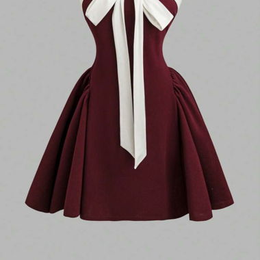 Robe à bretelles bordeaux