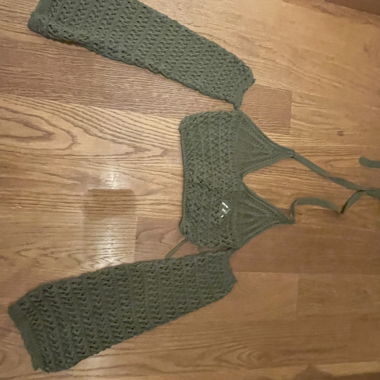 Green crochet top