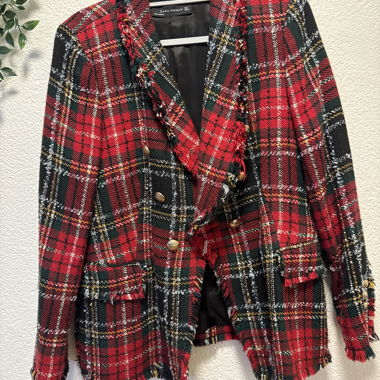 Blazer à carreaux Zara Woman