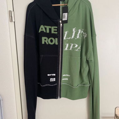 Sweat à capuche zippé ADR Vert-Noir XL
