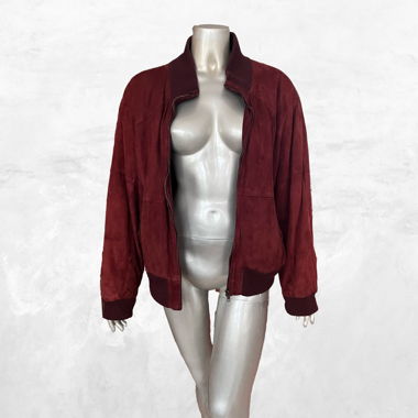 Vintage rote Wildlederjacke