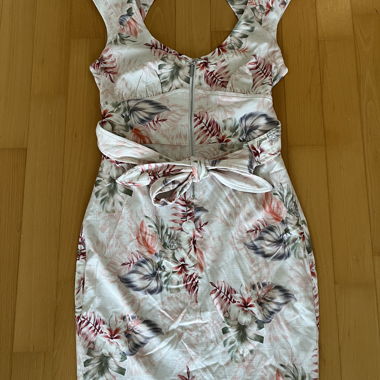 GUESS Floral Bodycon Dress Open Back