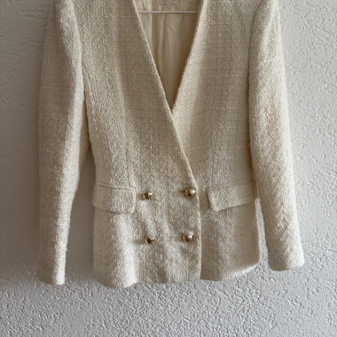 ZARA cream-coloured blazer en tweed