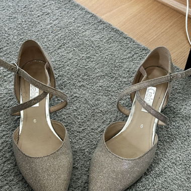 Gabor Heels Gold Schimmer – Größe 6, Absatz 5,5 cm