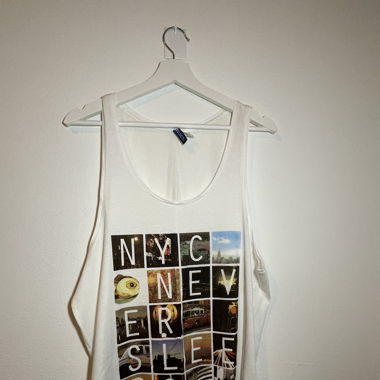 Ärmelloses, weisses Tanktop mit Aufdruck, Herren