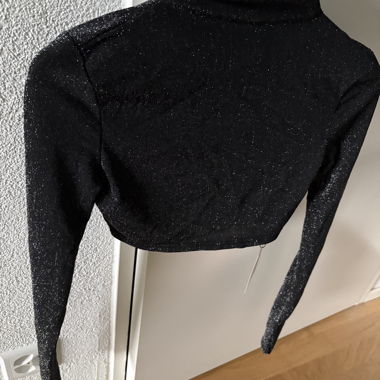 Black Sequin Crop Top new Gr. XS